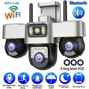 Camera An Ninh WiFi 3 PTZ Xoay 360 Độ Giám Sát Phát Hiện Con Người Camera IP CCTV Không Dây Ngoài Trời Với Zoom Kỹ Thuật Số 15MP