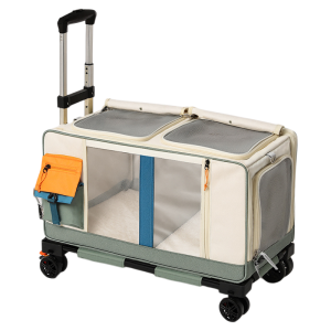 Portable Large Capacity Cat Carrier With Wheels