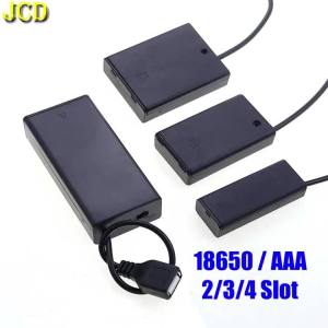JCD | Hộp Đựng Pin JCD 1 Chiếc 2 Ngăn Chứa Pin 18650 Pin AAA Pin AA Có Cổng Nguồn USB Cái Công Tắc & Nắp Đậy Tự Chế Cho Các Dự Án DIY