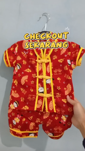 Setelan baju bayi cheongsam imlek chinese new year merah fashion anak bayi cowok laki murah.