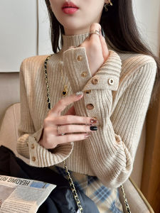 Stylish Womens Knitted Sweater Half High Collar Base Shirt Spring Fashion Autumn Winter Inner Wear Slimming High-End Feeling