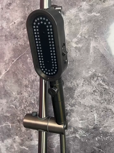 [SG Seller]New High Pressure Shower Head 3 Modes Adjustable Spray with Massage Brush Filter Rain Shower Faucet Hose Bathroom Accessorie Set ﻿