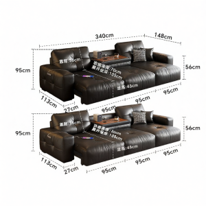 LFF | Ghế Sofa Giường Da Điện Điều Chỉnh Tính Năng Tường Zero
