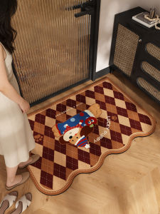 Brown Cartoon Diatomite Absorbent Quick-Drying Cuttable Door Mat