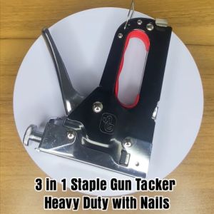 FMP 3in1 Manual Staple Gun Tacker Heavy Duty Professional with Multiple Usage Stapler for Wood DIY Upholstery