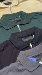 Broodis Kaos Polo Shirt Zipper VERMONT DARK GREY Long Sleeve Kaos Polo Pria Lengan Panjang