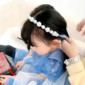 Bando Bandana Scrunchie Scrunchy Mutiara Rambut Ikat Premium Wanita Cewek Korea Korean Style Anak Tali Pita Sifon Pearl Headband Hairband Ribbon Pearl Pita Tulle Panjang Dewasa