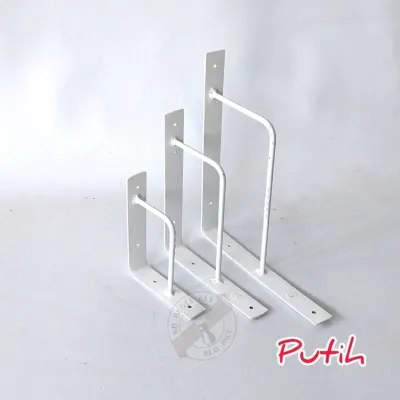 Rak Besi Siku Besi Ambalan Rak Penyangga papan rak dinding gantungan baju Rak Sudut Rak tempel 10x15cm.