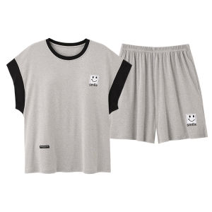 miiow | Ice Silk Womens Sleepwear With Chest Pad Summer Thin Short Sleeve Shorts Home Clothes Breathable Cool Feeling Polyester Fiber