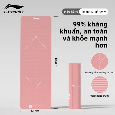 Li-Ning | Thảm Yoga Chống Trượt Giảm Sốc Ít Ồn Dày Cân Bằng Dùng Tại Nhà Kích Thước Lớn