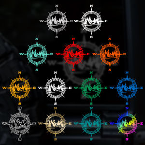 New NSWE Compass Car Sticker Naval Navigation Rose Flower Decal Body Decorative Head Cover Sticker Auto Decoration Patch