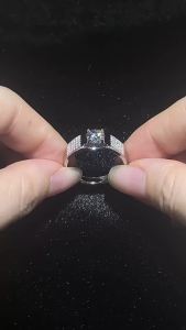 TY Classic Mens 1.0 Carat Real Moissanite white Ring 18K White Gold D Color Diamond Engagement Wedding Fine Jewelry Gift