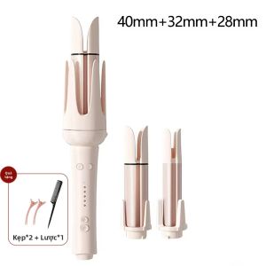 MinHuang | Máy Làm Xoăn Tóc Tự Động 3 Trong 1 Tích Hợp Ion Âm Với Các Trục Thay Thế Chất Lượng Chuyên Nghiệp 3 Mức Nhiệt Độ Cho Những Lọn Tóc Hoàn Hảo