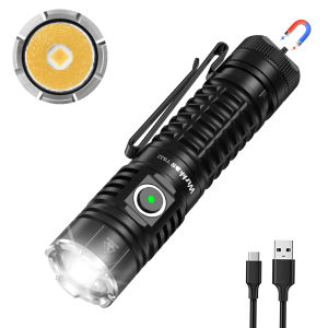 Wurkkos TS22 EDC Flashlight Rechargeable 21700 Battery 4500 Lumens Magnetic Tail Cap Supports reverse Charging Ideal for Hiking