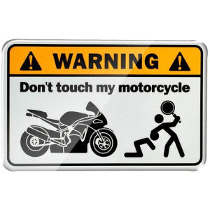 Motorcycle Warning Sticker - "DO NOT TOUCH" Universal Anti-Theft Fuel Tank Decal