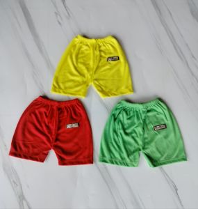 3 pcs celana pendek bayi 0-6 bulan polos warna rainbow
