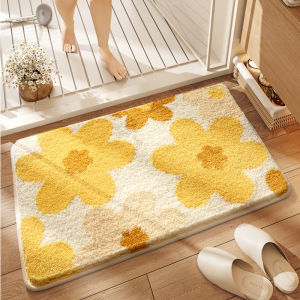 VIKAMA Hoạt Hình Dễ Thương Giả Cashmere Phẳng In Hình Thảm Chống Trơn Trượt Cho Cửa Ra Vào Phòng Tắm Nhà Vệ Sinh Trang Trí Nhà 100% Polyester