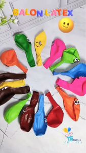 Isi 10 Balon Latex Emoticon Warna Warni