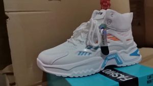 【READY STOCK】Mens Mesh High Top Sports Shoes Lightweight Flat Running Shoes Breathable Mesh Casual Board Shoes