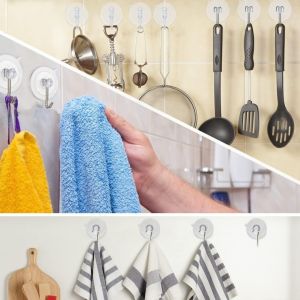 5/10PCS of strong suction cup hooks with stainless steel hooks glass window wall hooks household kitchen and bathroom hangers
