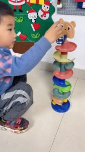 【Fast delivery】 357 Layer Baby Toys Rolling Ball Pile Tower Gift for Baby Educational Toy Childrens Fun Track Slide Ball Tower