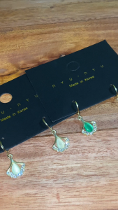 Anting Hoop Kipas Mutiara – Pearl Fan Hoop Earrings Korean Style A410