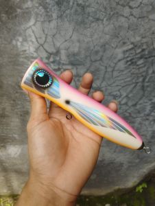 (80gr & 100gr) POPPER KAYU HANDMADE BAHAN KAYU LAPIS RESIN KROMOE LURE