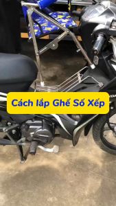 ( Bản nâng cấp SẮT SƠN ) Ghế ngồi xe số cho bé (có cả dây đai và vòng bảo hiểm an toàn) ghế số xếp sắt sơn tĩnh điện