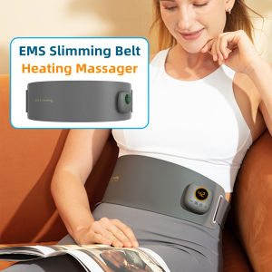 Electric EMS Abdominal Heating Massage Fat Burn Fitness Slimming Belt Waist Belly Weight Loss Muscle Stimulator Training