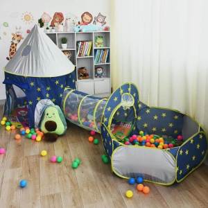 PH | Indoor & Outdoor Playhouse Tent Castle Tunnel Set Ocean Ball Pit