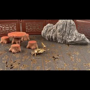 Vintej R Tembaga Kuno Ketam Empat Khazanah Kajian Pena Rak Pemegang Pen Antik Rak Alat Letak Barang Koleksi Kraf Gangsa