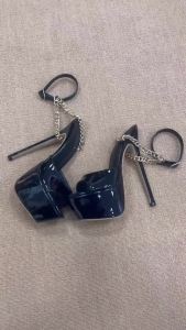 Liyke ฤดูร้อน16เซนติเมตรรองเท้าส้นสูงแพลตฟอร์มรองเท้าแตะผู้หญิงแฟชั่นเปิดนิ้วเท้าโซ่สายรัดข้อเท้าสุภาพสตรีพรรค S Tripper รองเท้าสีดำ