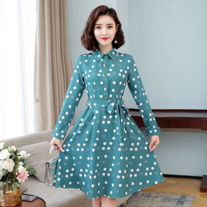 Womens Midi Length Long Sleeve Chiffon Dress Slimming Stylish Casual Spring 2023 New Style plus Size Fashionable Dress