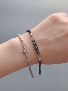 iTM Gelang Pasangan Putri dan ksatria tangan tali tangan pria dan wanita gelang perak sterling