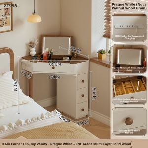 YANGYING | Corner Desk and Bookshelf Integration Dressing Vanity Bedside 2026 New Edition