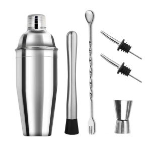 Bộ Bình Lắc Cocktail Bằng Thép Không Gỉ 6/7/10 Chiếc Bộ Dụng Cụ Pha Chế Rượu Có Túi Bảo Quản Máy Trộn Đồ Uống Martini Thân Thiện Với Môi Trường Cho Quầy Bar Tại Nhà