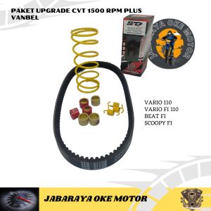 PAKET UPGRADE KIRIAN VARIO 110/VARIO 110 FI/BEAT FI/SCOOPY FI 1500 RPM PER CVT/PER GANDA/ROLLER/VANBELT