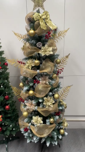 26cm 10Yards Gold Sliver Pink DIY Christmas Tree Ribbon Xmas Wreath Mesh Decoration Wedding Ribbon