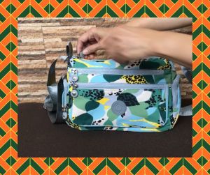 MustHaveIt Famous Trendy Fashion Keep Ling Semi Rectangular Colorful Nylon Printed Crossbody Bag for Women Everyday Use