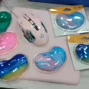 Heart Shaped Silicone Wrist Rest Pad Mouse Support Crystal Colored Silicone Mouse Pad Wrist Support