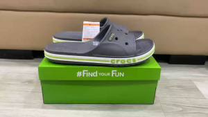 Dép lê cross baya nam nữ đúc liền khối đi mưa nước  thoáng khí full box xả kho màu ghi xám