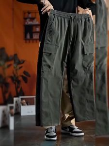 พร้อมส่ง กางเกงคาร์โก้ผู้ชาย ทรงหลวม กางเกงคาโก้ มีหลายกระเป๋า เอวยางยืด คล่องแคล่วและสบายสบาย