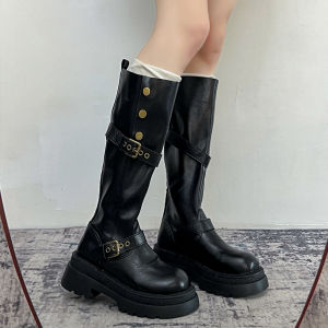 MIFULIAN | Brown Tall Autumn Winter Boots High Sole Heel Knight Slim Boot