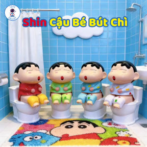 Đồ Chơi Shin Cậu Bé Bút Chì Ngồi Bồn Cầu Chơi Khăm Siêu Bựa Ngái Ngủ - Figure Crayon Shin-chan