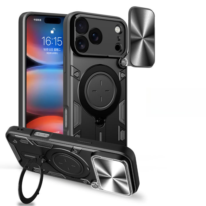 for iphone 17 pro max Armor Case with Magnetic Ring Kickstand, Rugged ...