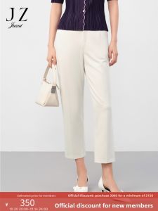 Business Casual Slim Fit Womens Pants Commute Style Polyester Fiber Natural Waist Long Straight Leg Trousers