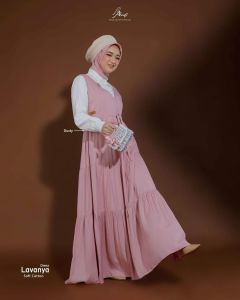 dress gamis baju rok outer inner fashion muslim gaun wanita dewasa lavanya arrafi ootd bisa di lepas terbaru terlaris best seller daily kondangan idul fitri lebaran viral 2023 adem halus lengan panjang polos