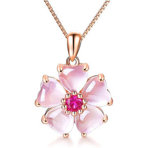 Huitan Fancy Flower Necklace Women Temperament Sweet Chain Neck Female Party Accessories Anniversary Love Gift Fashion Jewelry