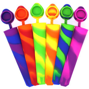 6Pcs Popsicles Molds Silicone Ice Cream Mold Multi-Colored Popcical Molds DIY  Popsicle Homemade Tools Summer Party Supplies