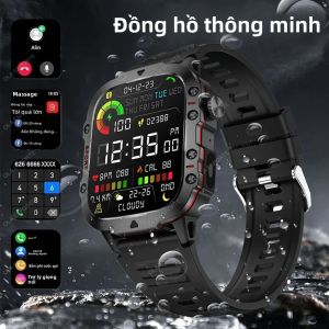 Đồng Hồ Thông Minh Quân Sự Chắc Chắn GPS Màn Hình Cảm Ứng HD 2.01 Inch Gọi Thoại Bluetooth Đèn Pin Dành Cho Nam Tích Hợp Theo Dõi Sức Khỏe
